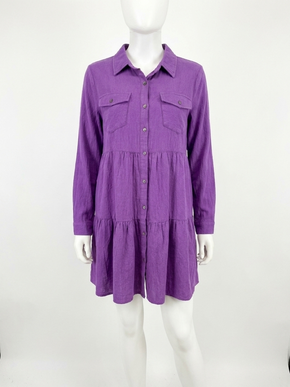 NEW ODDI women's tiered dress in washed purple